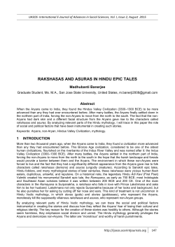 RAKSHASAS AND ASURAS IN HINDU EPIC TALES