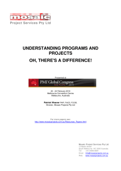 understanding programs and projects oh, there`s a difference!