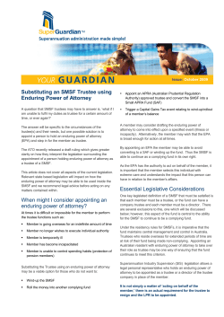 Substituting an SMSF Trustee using Enduring