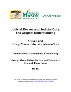 Judicial Review and Judicial Duty