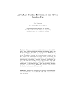 AUTOSAR Runtime Environment and Virtual Function Bus