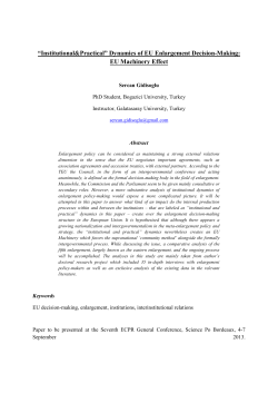 Institutional and Practical Dynamics of EU Enlargement Decision
