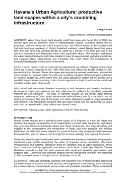 Havana`s Urban Agriculture: productive land