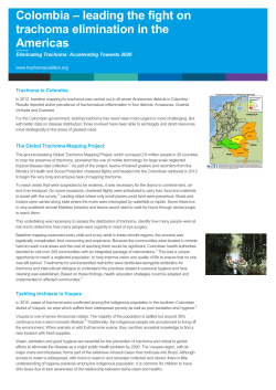 Colombia &ndash; leading the fight on trachoma elimination in the Americas