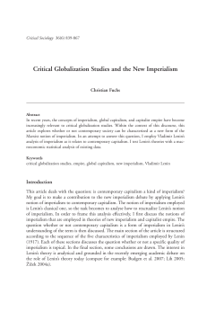Critical Globalization Studies and the New Imperialism