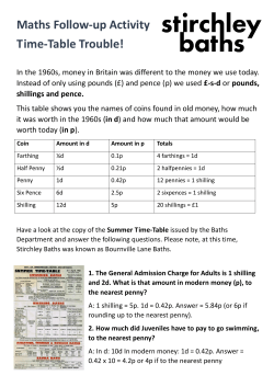 Answer Sheet - Stirchley Baths