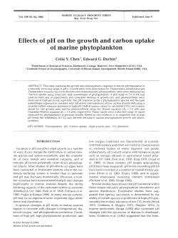Effects of pH on the growth and carbon uptake of