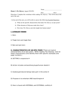 Odyssey worksheet + essential questions