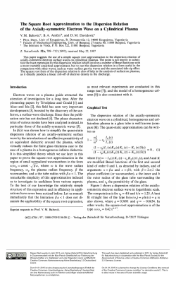 The Square Root Approximation to the Dispersion Relation of the