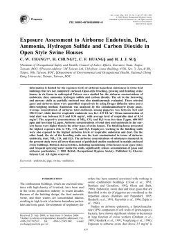 Exposure Assessment to Airborne Endotoxin, Dust, Ammonia
