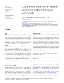 geomorphic predictors of riparian vegetation in small mountain