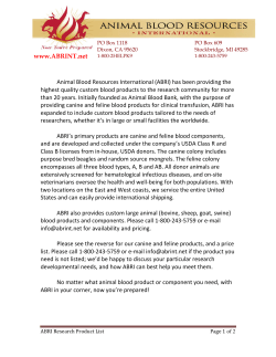 Animal Blood Resources International (ABRI) has been providing