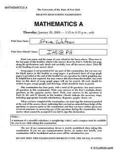 Math. A - Jan. `09
