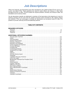 Job Descriptions - The California State PTA