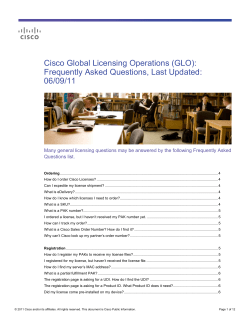Cisco Global Licensing Operations (GLO): Frequently Asked