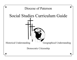 Social Studies  - Diocese of Paterson Catholic Schools Office