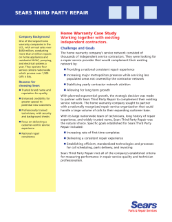 SEARS THIRD PARTY REPAIR