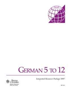 German 5 to 12 - Province of British Columbia