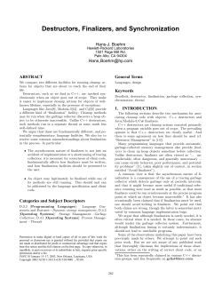 Destructors, Finalizers, and Synchronization