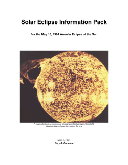 Solar Eclipse Information Pack