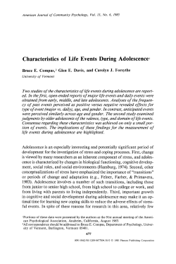 Characteristics of life events during adolescence