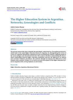 The Higher Education System in Argentina. Networks, Genealogies