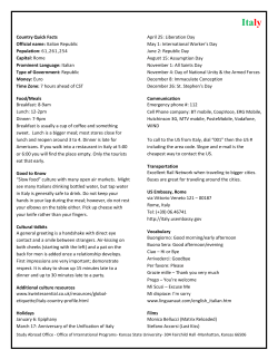 Country Quick Facts Official name: Italian Republic Population