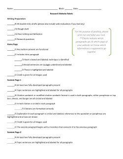 For the purpose of grading, please print out and label your text
