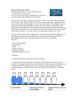 Waters of the Earth Activity Original Source: http://www.sea.edu