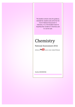 Chemistry Booklet for Form 3