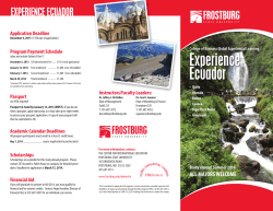 Ecuador Trip Brochure 2014 - Frostburg State University