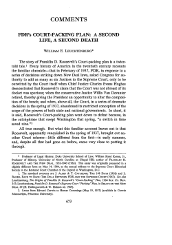 FDR`s Court-Packing Plan: A Second Life, a Second Death