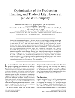 Optimization of the Production Planning and Trade of Lily Flowers at