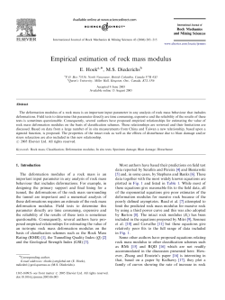 Empirical estimation of rock mass modulus - U