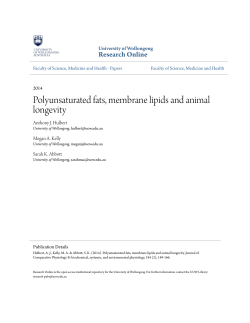 Polyunsaturated fats, membrane lipids and
