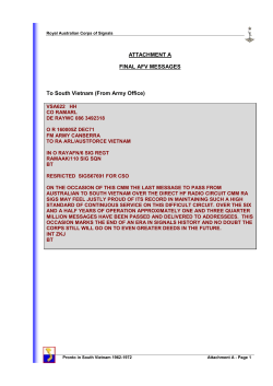 Attachment A - Pronto in South Vietnam