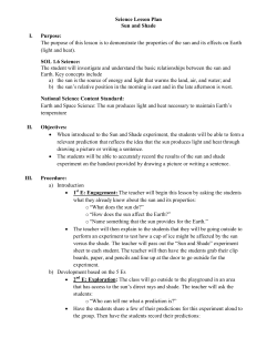 Sun and Shade lesson plan