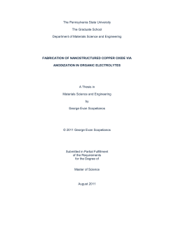 FABRICATION OF NANOSTRUCTURED COPPER OXIDE VIA