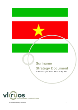 Country Strategy for Suriname - VLIR-UOS