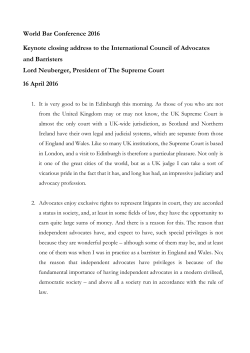 Lord Neuberger at the World Bar Conference 2016