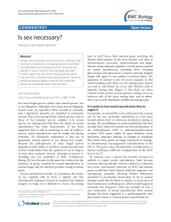 Is sex necessary? - BMC Biology