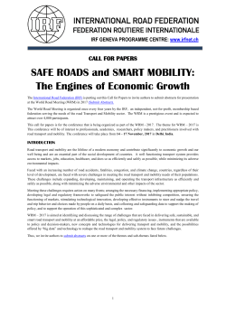 IRF GPC - 18th World Road Meeting - Call for Papers