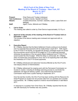 IOLA Fund of the State of New York Meeting of the Board of Trustees