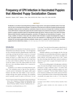 Frequency of CPV Infection in Vaccinated Puppies that Attended