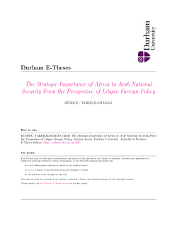 Chapter Four AFRICA AS A PRIORTY OF LIBYAN FOREIGN POLICY
