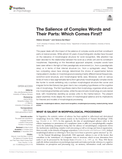 The Salience of Complex Words and Their Parts: Which Comes First?