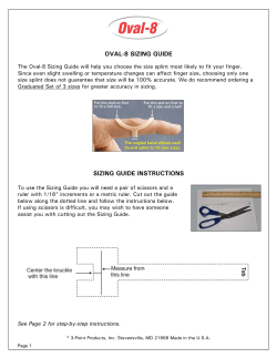 OVAL-8 SIZING GUIDE SIZING GUIDE INSTRUCTIONS