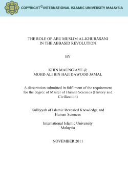 The role of Abu Muslim al-Khurasani in the Abbasid - Library