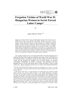 Forgotten Victims of World War II: Hungarian Women in Soviet