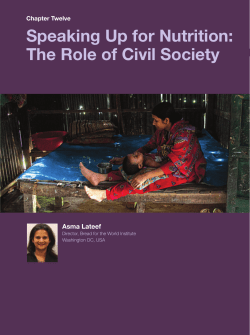 Speaking Up for Nutrition: The Role of Civil Society - NUTRI